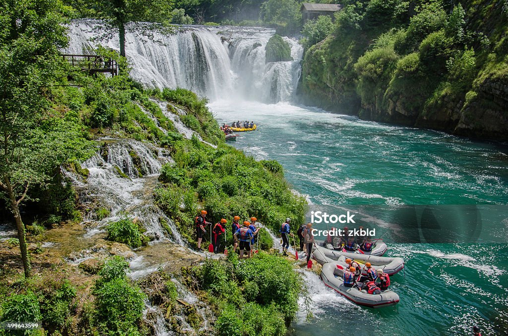 Rafting on Una river at Strbacki Buk - Royalty-free Nehir Stok görsel