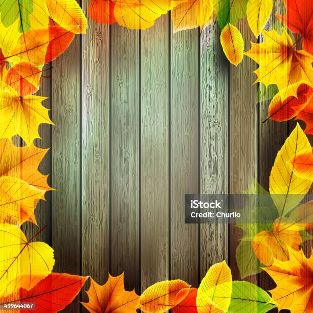 Gelbe Wet Herbst Blätter Im Hintergrund Eps10 Stock Vektor Art und mehr Bilder von Am Rand - Am Rand, Beschädigt, Bildhintergrund