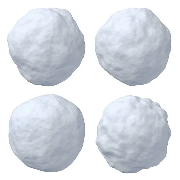 Set of snowballs isolated on white background