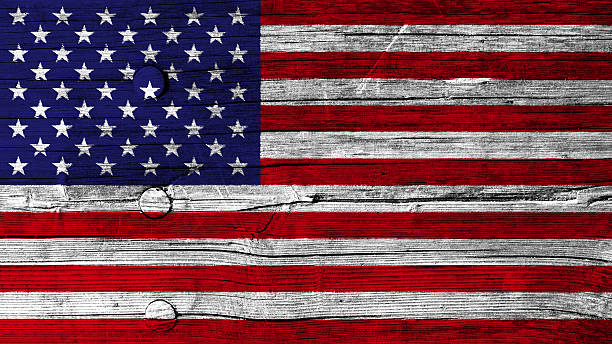 istock USA flag painted on wood texture 499647812