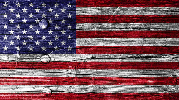 istock USA flag painted on wood texture 499647956