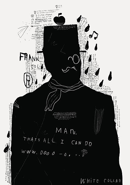 ilustraciones, imágenes clip art, dibujos animados e iconos de stock de el hombre en el sombrero - apple sign food silhouette