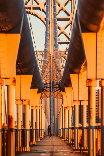 Cruce el puente George Washington en bicicleta photo