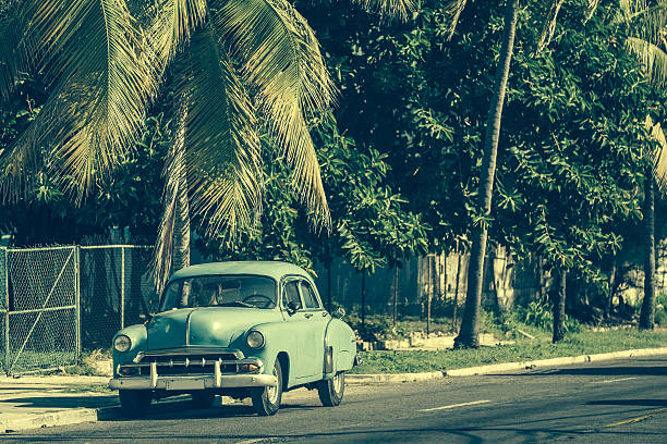 istock Blue Vintage car in Miramar 499651544