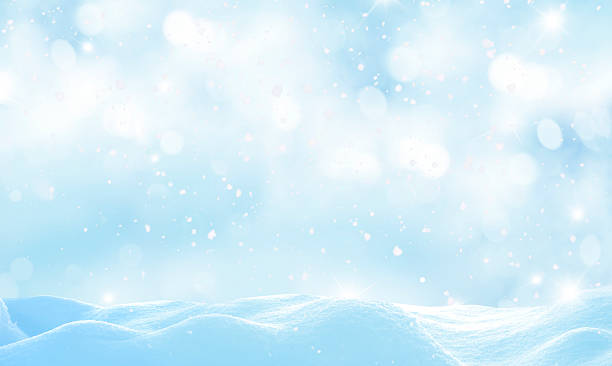 istock Christmas winter background with snow and blurred bokeh 499652232