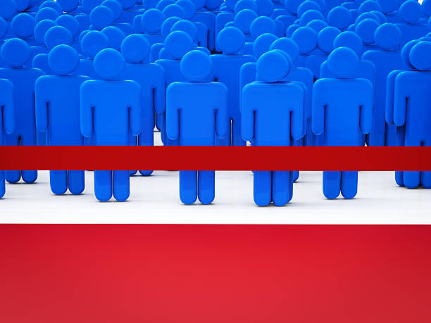 istock people waiting behind the line 499653344
