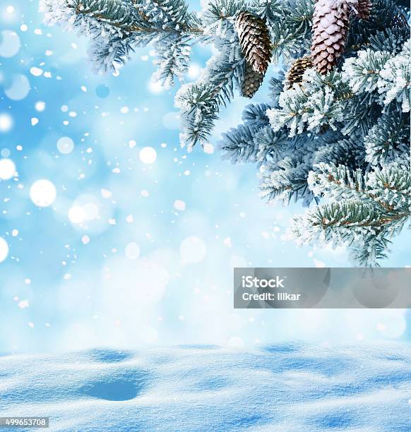 Winter Christmas Background Stock Photo - Download Image Now - 2015, Backgrounds, Blizzard