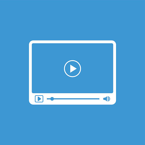 ilustraciones, imágenes clip art, dibujos animados e iconos de stock de interfaz de con iconos sencillos reproductor de video - video symbol movie computer icon