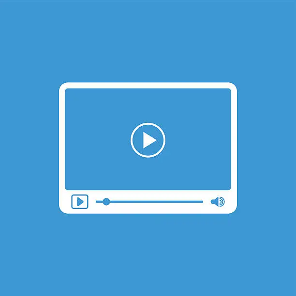 Vector illustration of Interface of simple video player with icons
