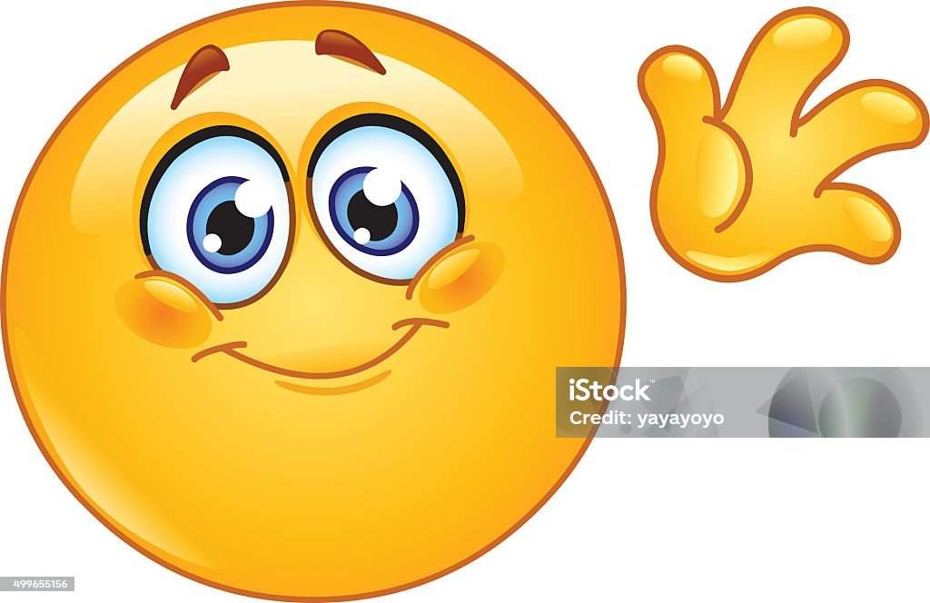 Waving Hello Emoticon Stock Illustration - Download Image Now - Emoticon,  Goodbye - Single Word, Waving - Gesture - iStock