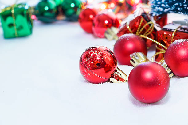 istock Christmas background with decorations in closeup 499656258