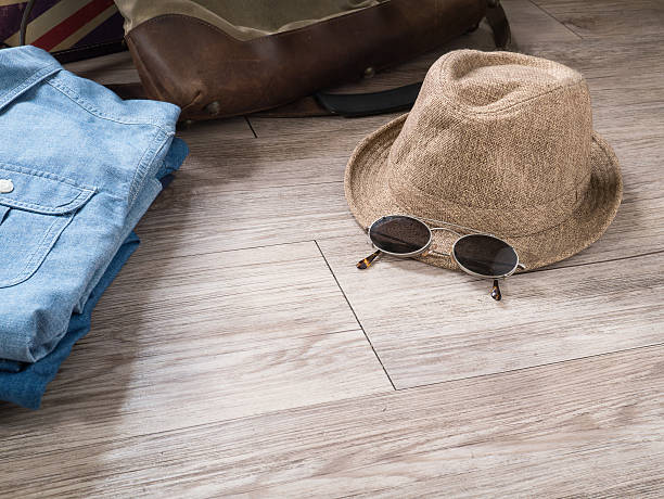 Vintage hat , sunglasses and chambray shirt