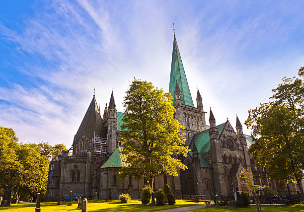Cathedral in Trondheim Norway Cathedral in Trondheim Norway - architecture background stavanger cathedral stock pictures, royalty-free photos & images
