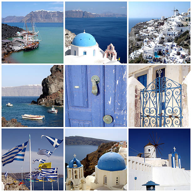 istock Santorini travel photos collage 499661265