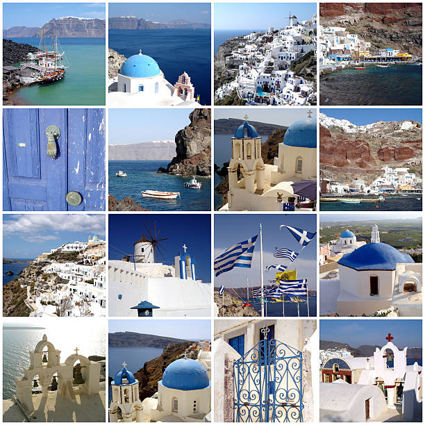 istock Santorini travel photos collage 499661269