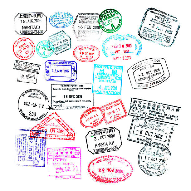 istock Passport stamps  isolated on white background 499661985