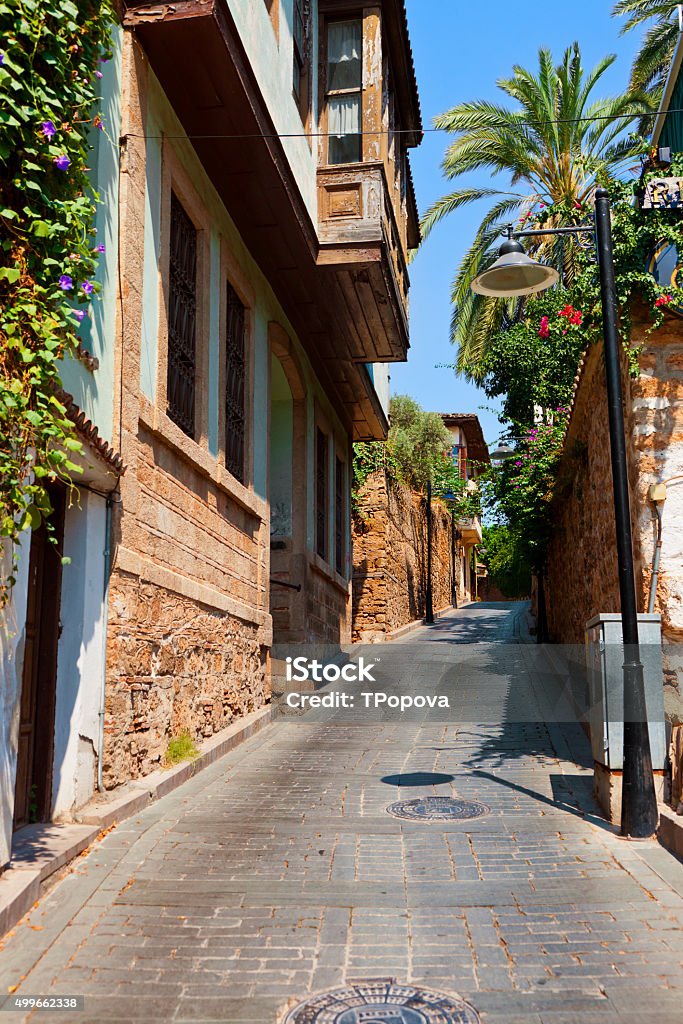 Old street in Antalya, Turkey Old street in Antalya, Turkey -  architecture background Antalya Province Stock Photo