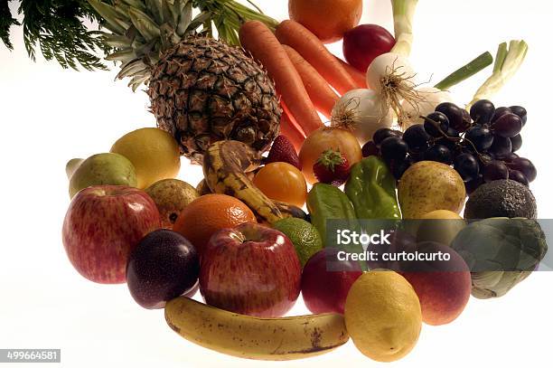 Still Life Of Fruits And Vegetables Stock Photo - Download Image Now - Apple - Fruit, Artichoke, Banana