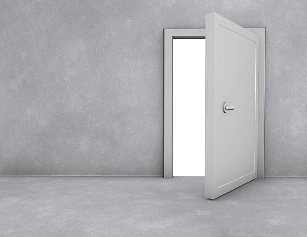 istock open doors simple scene with copy space, freedom and opportunity 499665155
