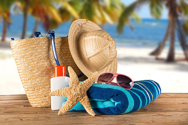istock Close-up of summer accessories. 499665951