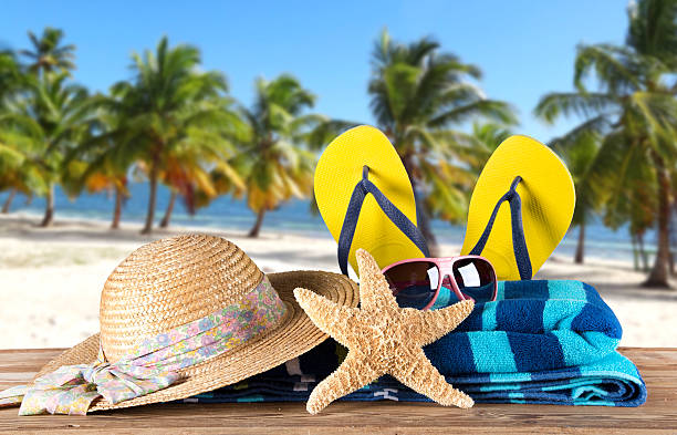 istock Close-up of summer accessories. 499665957
