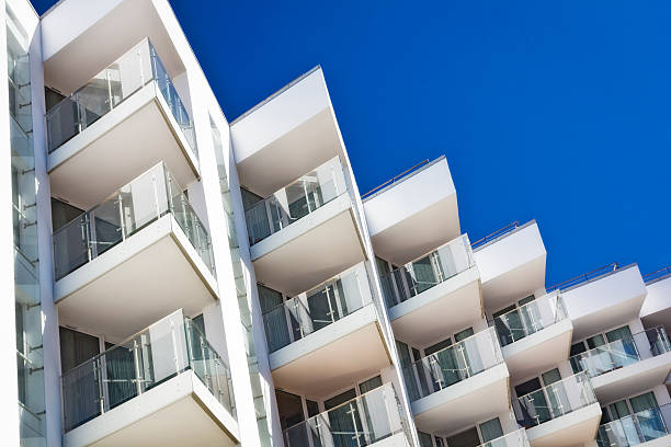 istock Rows of balconies in a apartment house 499676123