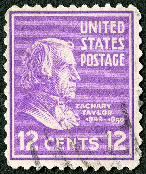 Postage stamp USA 1938 printed in USA shows portrait of Zachary Taylor (1784-1850), circa 1938