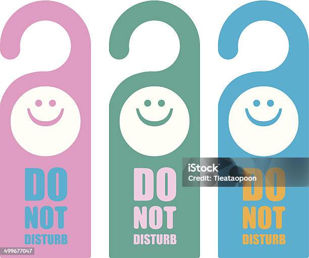 Signs Do Not Dusturb Vector Stock Illustration - Download Image Now - Bed - Furniture, Blue, Building Entrance