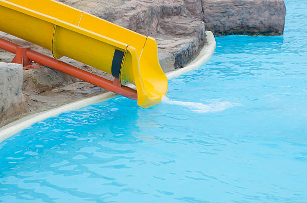 istock Yellow slider in a water park. 499679343