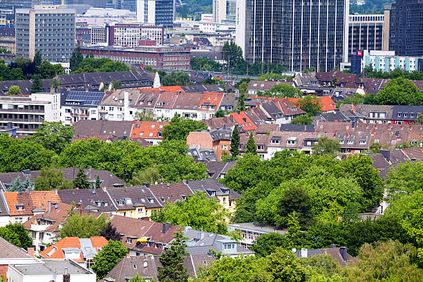 istock Aerial view over roofs in Essen 499679813