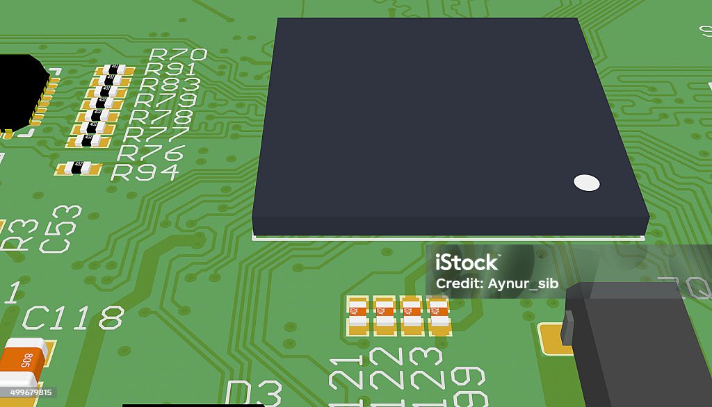 PCB 그린 요소 - 로열티 프리 CPU 스톡 사진