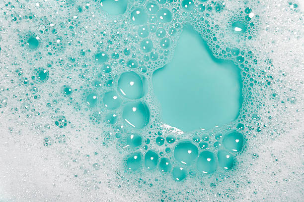 soap bubbles hintergrund (blau - schaum stock-fotos und bilder