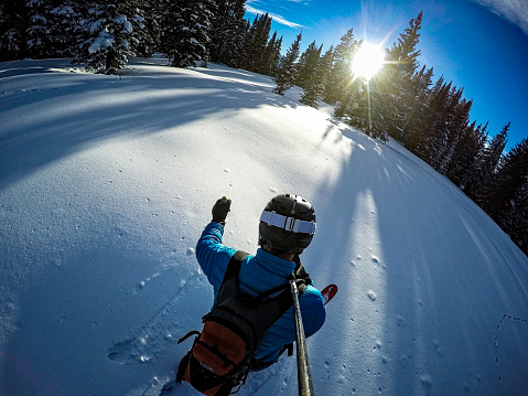 Ski Touring Vail Winter Backcountry - Recreating in the mountains near Vail, Colorado USA.