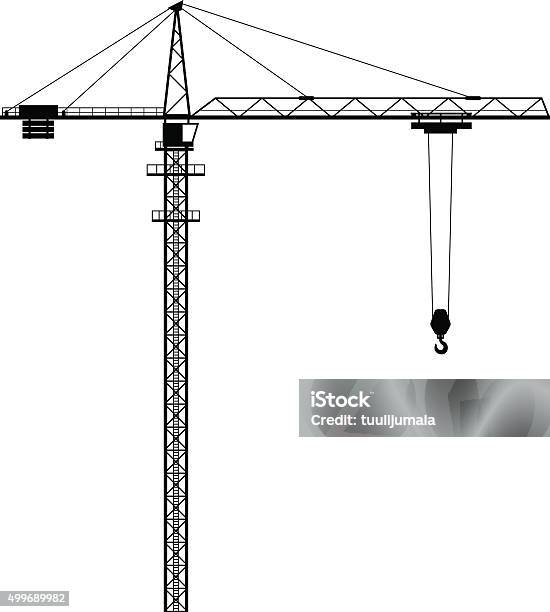 Tower Crane Shape Stock Illustration - Download Image Now - Crane - Machinery, Computer Graphic, Construction Site