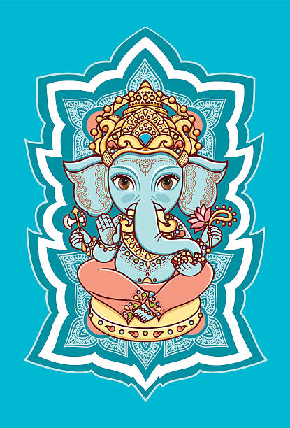 Hindu Elephant God Lord Ganesh Hinduism Stock Illustration - Download Image  Now - Ganesha, Indian Elephant, Shiva - iStock