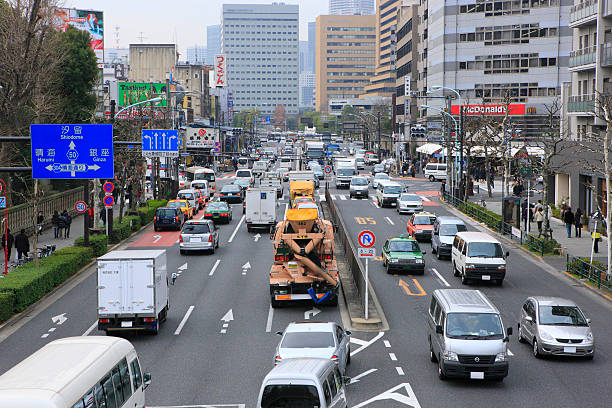 Tsukiji Market Crossing of Shin-Ohashi Street stock photo