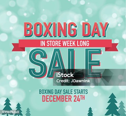 istock Boxing Day Sale advertisement with text designa and bokeh background 499694240