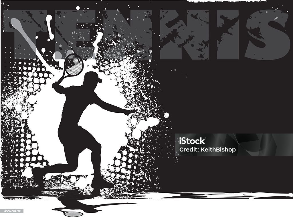 Fondo Grunge de tenis masculino - arte vectorial de Silueta libre de derechos