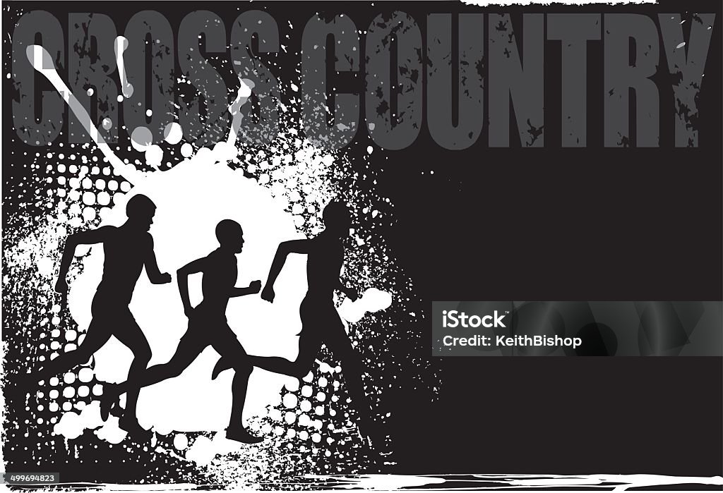 Maschio runner Grunge sfondo - arte vettoriale royalty-free di Corsa cross-country