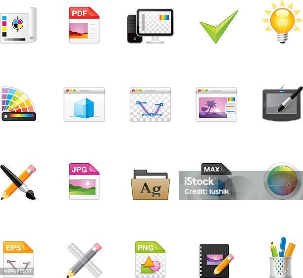 Hico Icons Graphic Design Studio Stock Illustration - Download Image Now - Icon Symbol, Desktop PC, File Folder