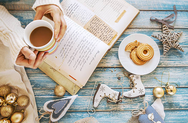 istock Christmas time background with decoration, coffee and cooking notes 499695568