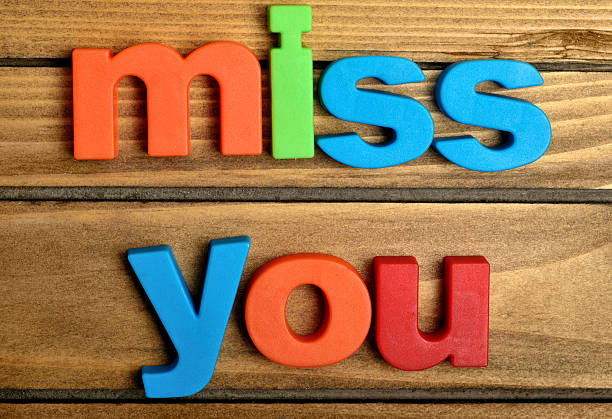 Colorful miss you word stock photo