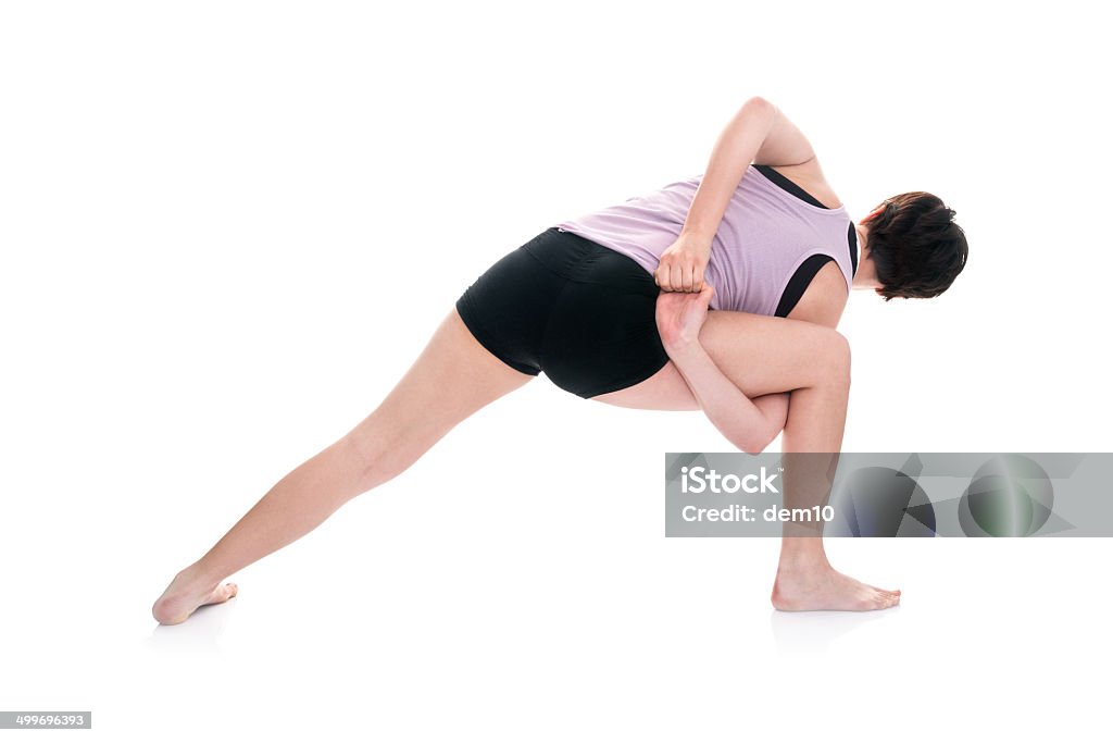 Frau üben yoga - Lizenzfrei Arme hoch Stock-Foto