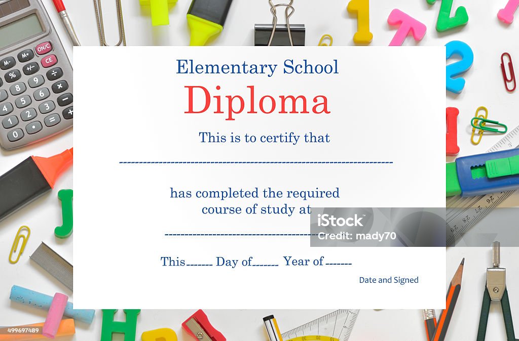 Educazione di scuola materna diploma - Foto stock royalty-free di Alfabeto