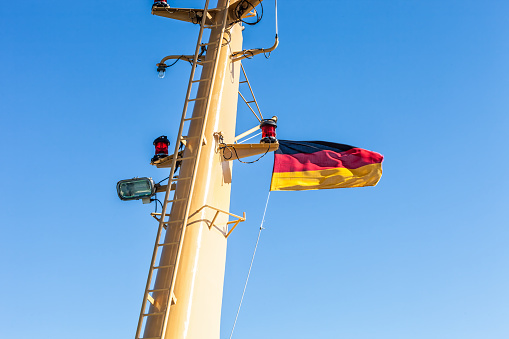 German flag on ship