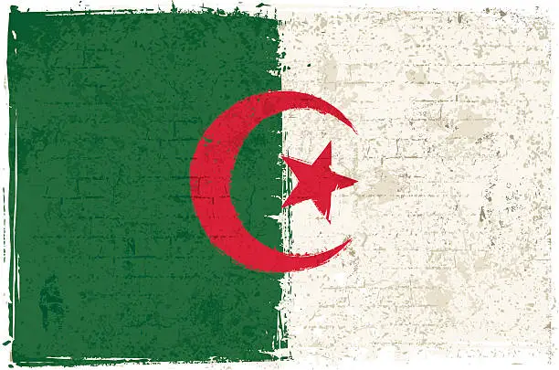 Vector illustration of Flag of Algeria on Wall