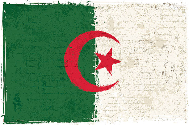 flag of algeria on wall - 阿爾及利亞 幅插畫檔、美工圖案、卡通及圖標