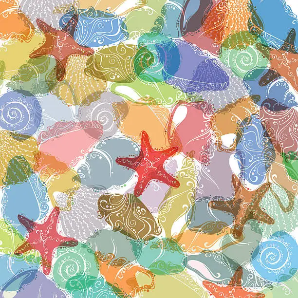Vector illustration of Shells background