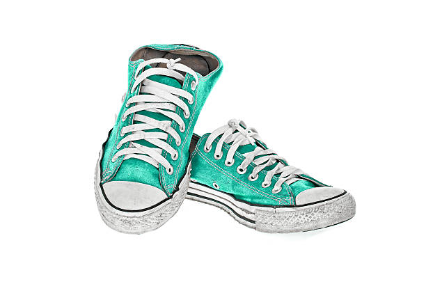 istock vintage green shoe on White  background 499700153