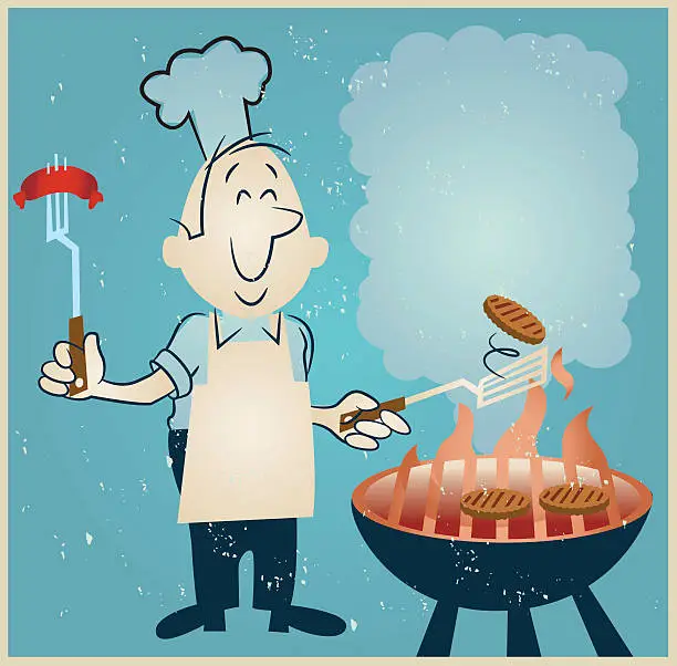 Vector illustration of Grill Man